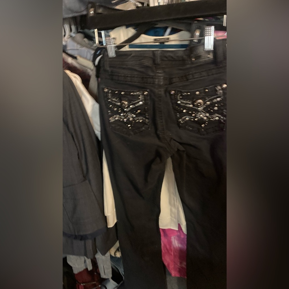 Lamasini Black Embellished Women's Jeans
